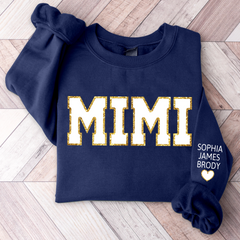 Lofaris Personalized Mimi Glitter Custom Grandma And Kids TH Sweatshirt