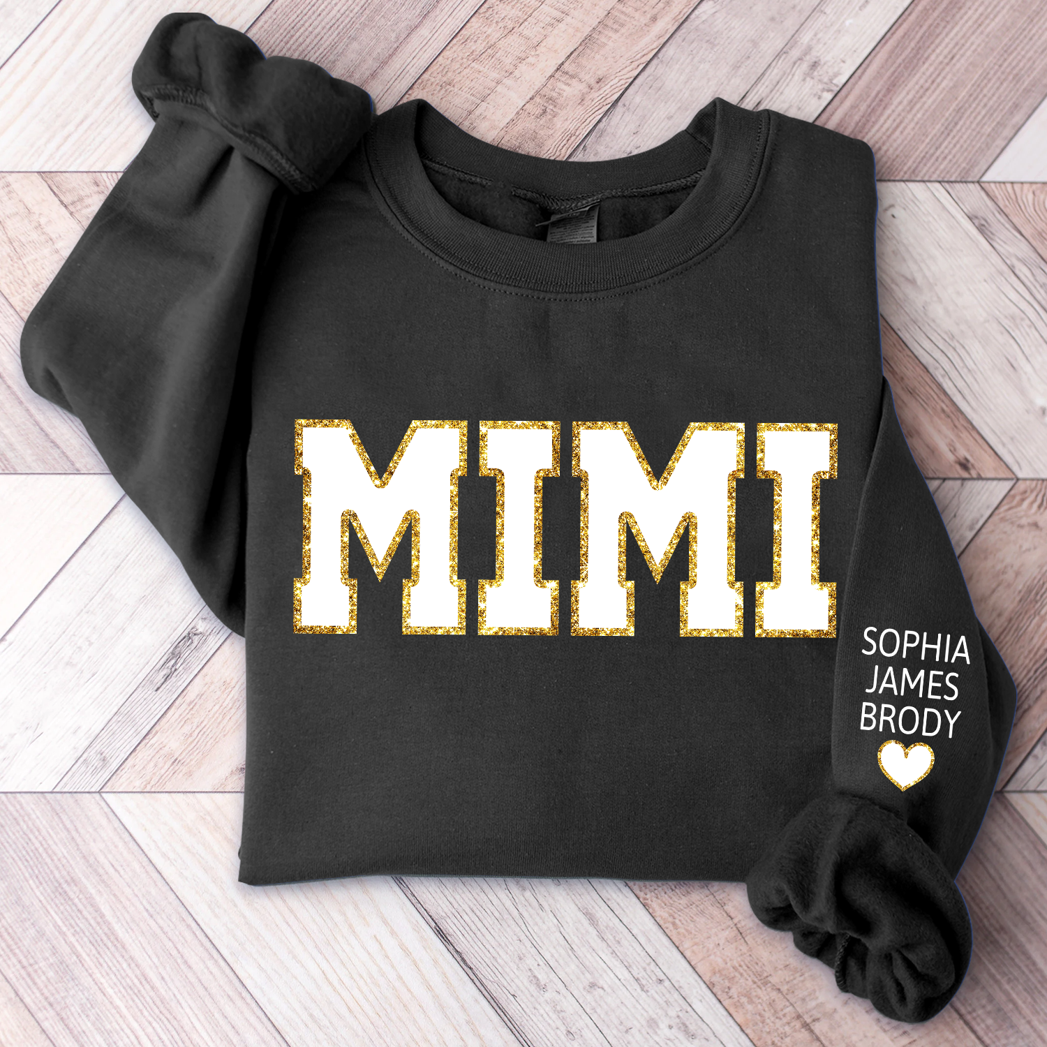 Lofaris Personalized Mimi Glitter Custom Grandma And Kids TH Sweatshirt