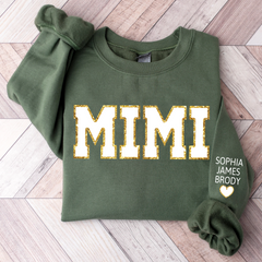 Lofaris Personalized Mimi Glitter Custom Grandma And Kids TH Sweatshirt