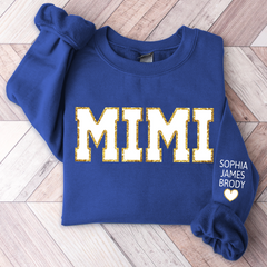 Lofaris Personalized Mimi Glitter Custom Grandma And Kids TH Sweatshirt