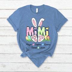 Lofaris Personalized Mimi Grandkids Bunny Easter T-Shirt