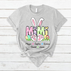 Lofaris Personalized Mimi Grandkids Bunny Easter T-Shirt