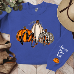 Lofaris Personalized Mimi Grandma Pumpkins Autumn Sweatshirt