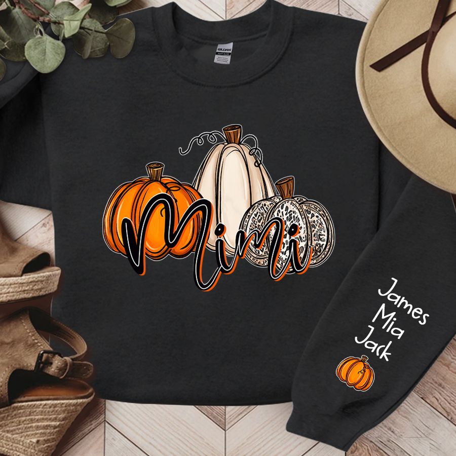 Lofaris Personalized Mimi Grandma Pumpkins Autumn Sweatshirt