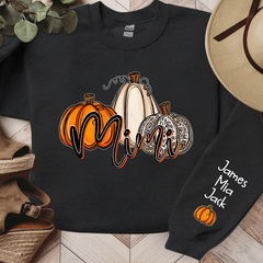 Lofaris Personalized Mimi Grandma Pumpkins Autumn Sweatshirt