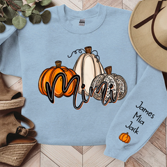 Lofaris Personalized Mimi Grandma Pumpkins Autumn Sweatshirt