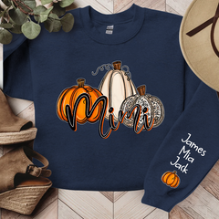 Lofaris Personalized Mimi Grandma Pumpkins Autumn Sweatshirt