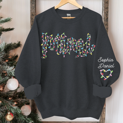 Lofaris Personalized Mimi Light Christmas Grandkids Backdrop