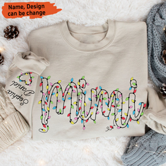 Lofaris Personalized Mimi Light Christmas Grandkids Backdrop