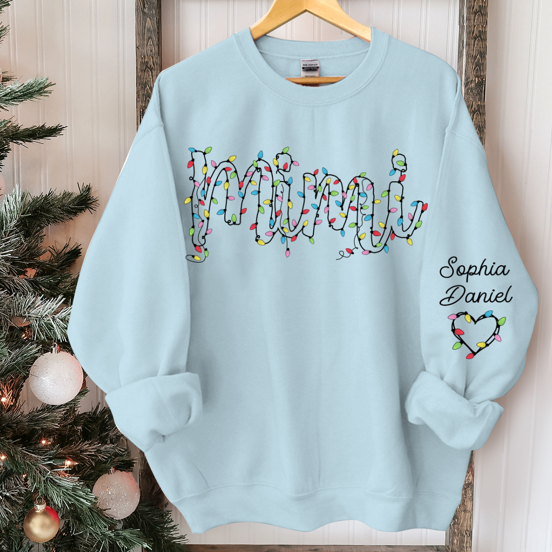 Lofaris Personalized Mimi Light Christmas Grandkids Backdrop