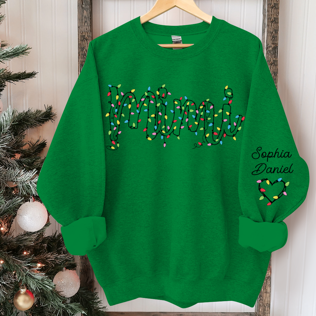 Lofaris Personalized Mimi Light Christmas Grandkids Backdrop