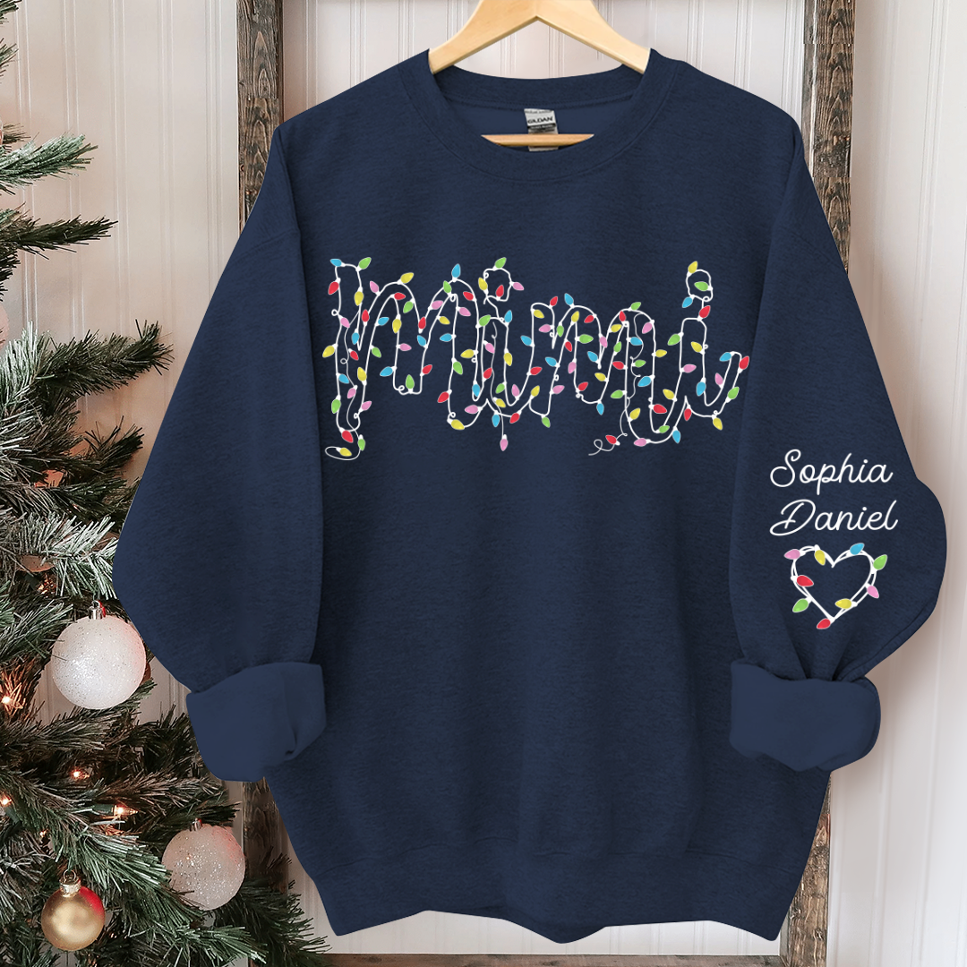 Lofaris Personalized Mimi Light Christmas Grandkids Backdrop