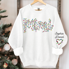 Lofaris Personalized Mimi Light Christmas Grandkids Backdrop