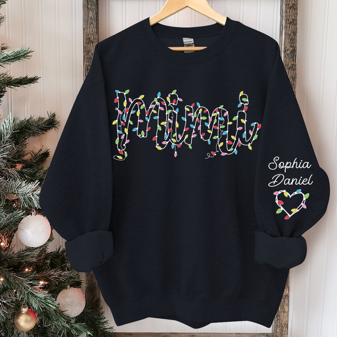 Lofaris Personalized Mimi Light Christmas Grandkids Backdrop