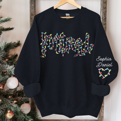 Lofaris Personalized Mimi Light Christmas Grandkids Backdrop