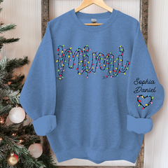 Lofaris Personalized Mimi Light Christmas Grandkids Backdrop