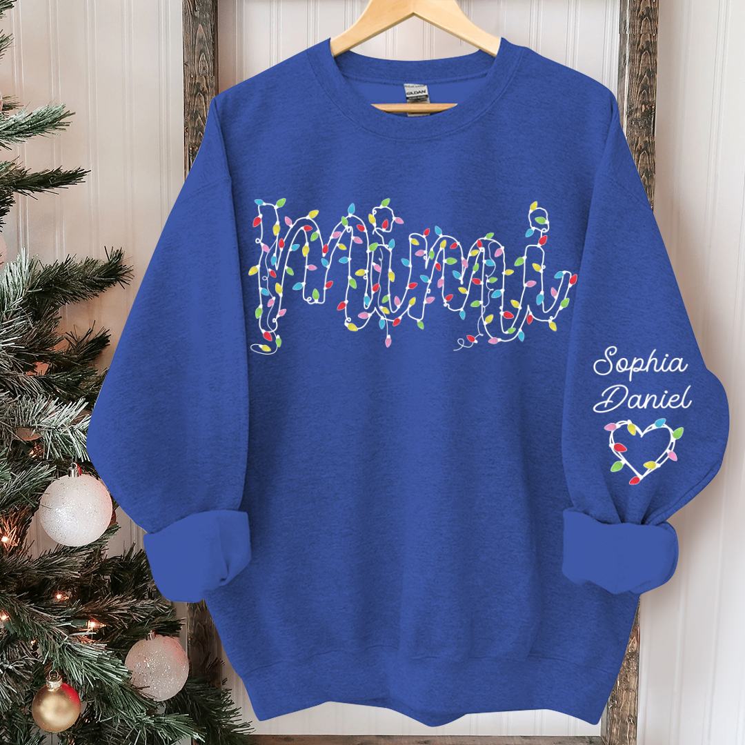 Lofaris Personalized Mimi Light Christmas Grandkids Backdrop