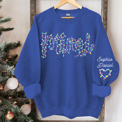 Lofaris Personalized Mimi Light Christmas Grandkids Backdrop