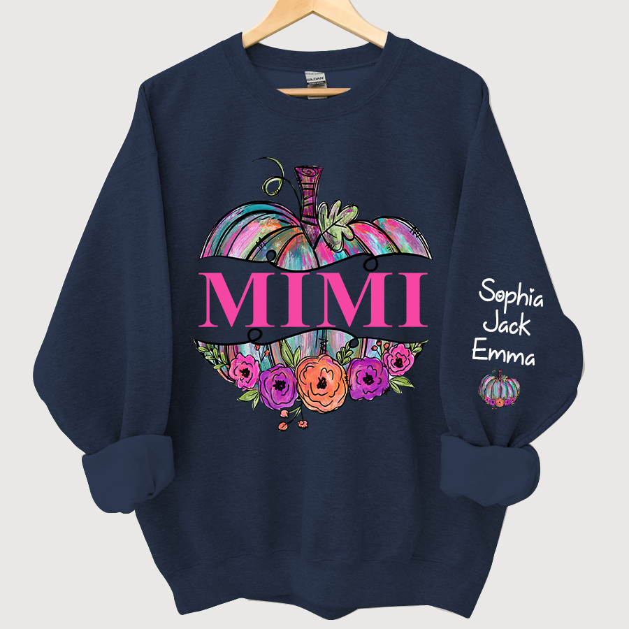 Lofaris Personalized Mimi Painted Pumpkin Autumn Sweatshirt