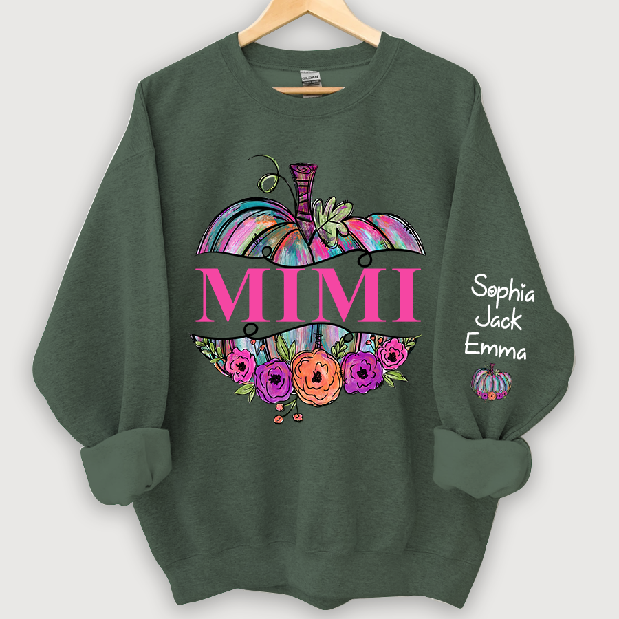 Lofaris Personalized Mimi Painted Pumpkin Autumn Sweatshirt