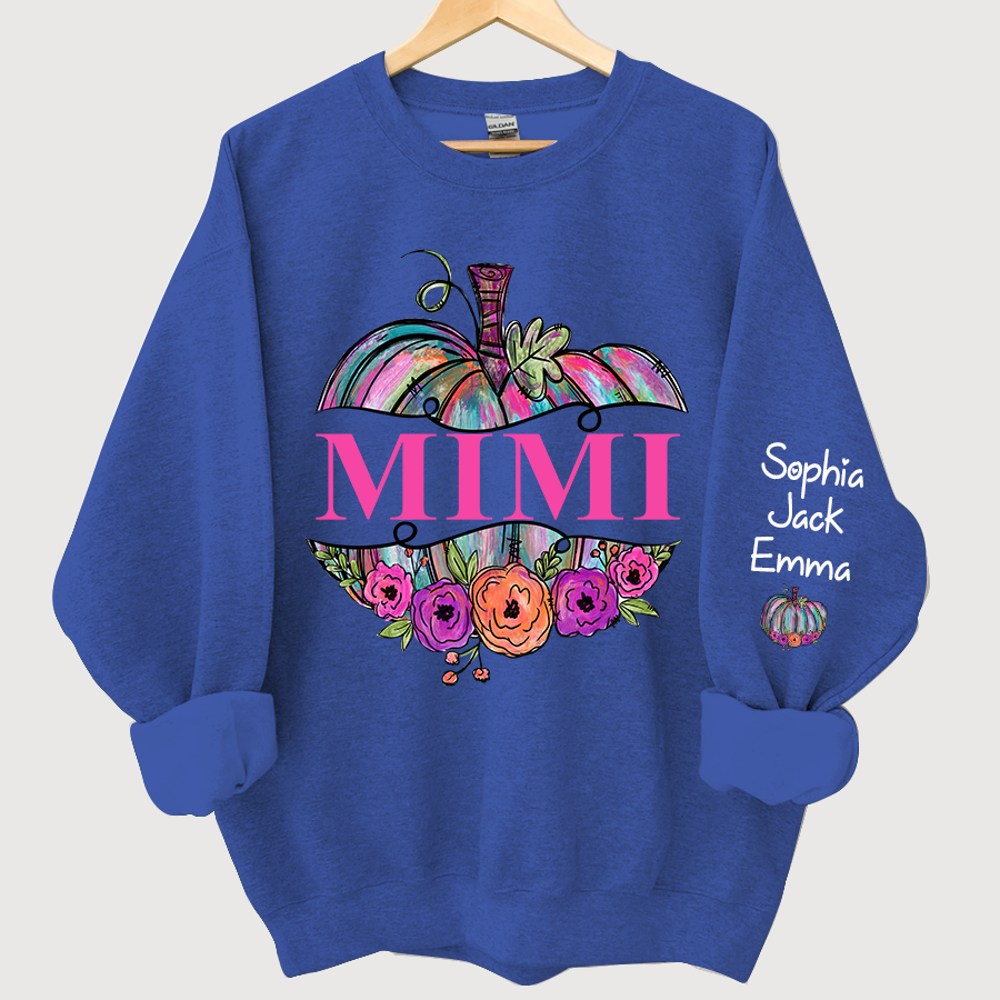 Lofaris Personalized Mimi Painted Pumpkin Autumn Sweatshirt