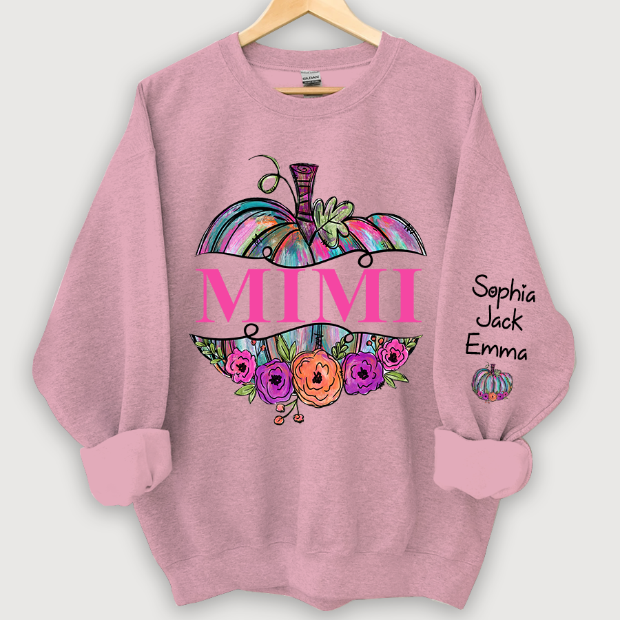 Lofaris Personalized Mimi Painted Pumpkin Autumn Sweatshirt