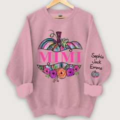 Lofaris Personalized Mimi Painted Pumpkin Autumn Sweatshirt