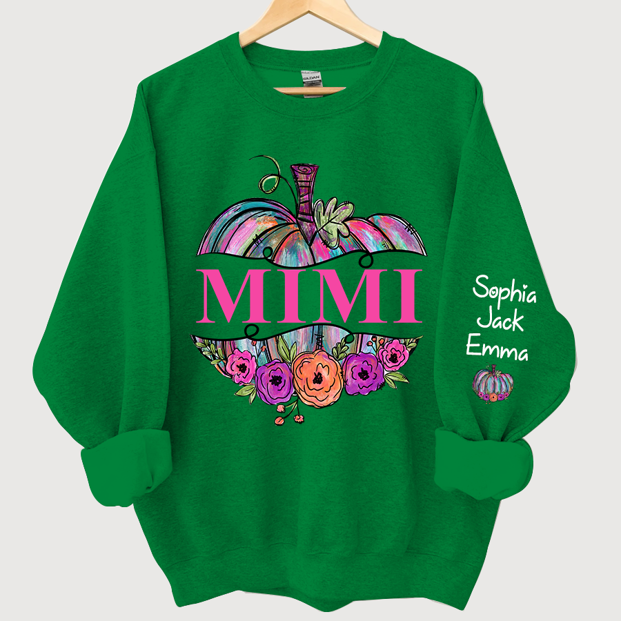 Lofaris Personalized Mimi Painted Pumpkin Autumn Sweatshirt