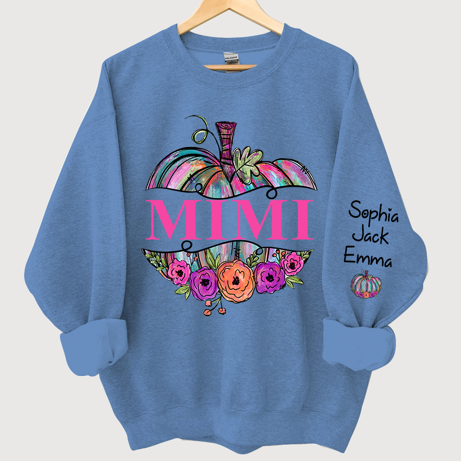 Lofaris Personalized Mimi Painted Pumpkin Autumn Sweatshirt
