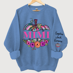 Lofaris Personalized Mimi Painted Pumpkin Autumn Sweatshirt