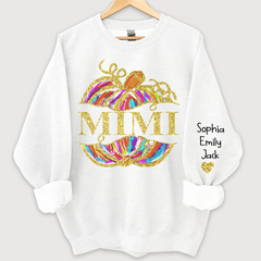Lofaris Personalized Mimi Pumpkin Glitter Autumn Sweatshirt