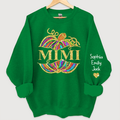 Lofaris Personalized Mimi Pumpkin Glitter Autumn Sweatshirt