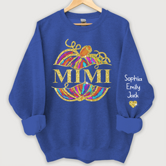 Lofaris Personalized Mimi Pumpkin Glitter Autumn Sweatshirt