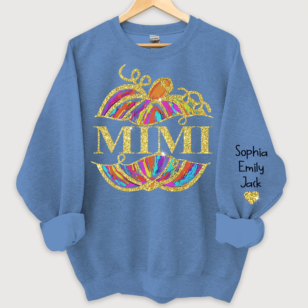 Lofaris Personalized Mimi Pumpkin Glitter Autumn Sweatshirt