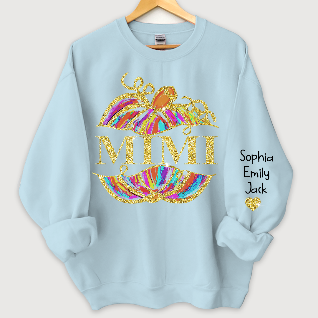 Lofaris Personalized Mimi Pumpkin Glitter Autumn Sweatshirt