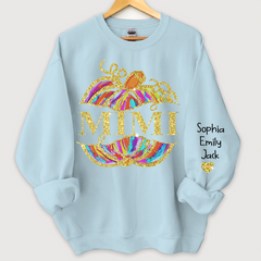 Lofaris Personalized Mimi Pumpkin Glitter Autumn Sweatshirt