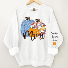 Lofaris Personalized Mimi Pumpkin Grandkids Autumn Sweatshirt