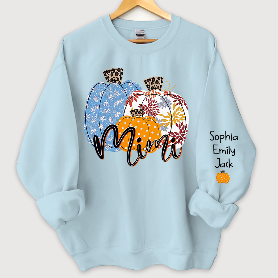 Lofaris Personalized Mimi Pumpkin Grandkids Autumn Sweatshirt