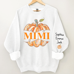 Lofaris Personalized Mimi Watercolor Pumpkin Sweatshirt