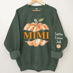 Lofaris Personalized Mimi Watercolor Pumpkin Sweatshirt