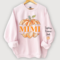 Lofaris Personalized Mimi Watercolor Pumpkin Sweatshirt
