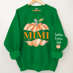 Lofaris Personalized Mimi Watercolor Pumpkin Sweatshirt