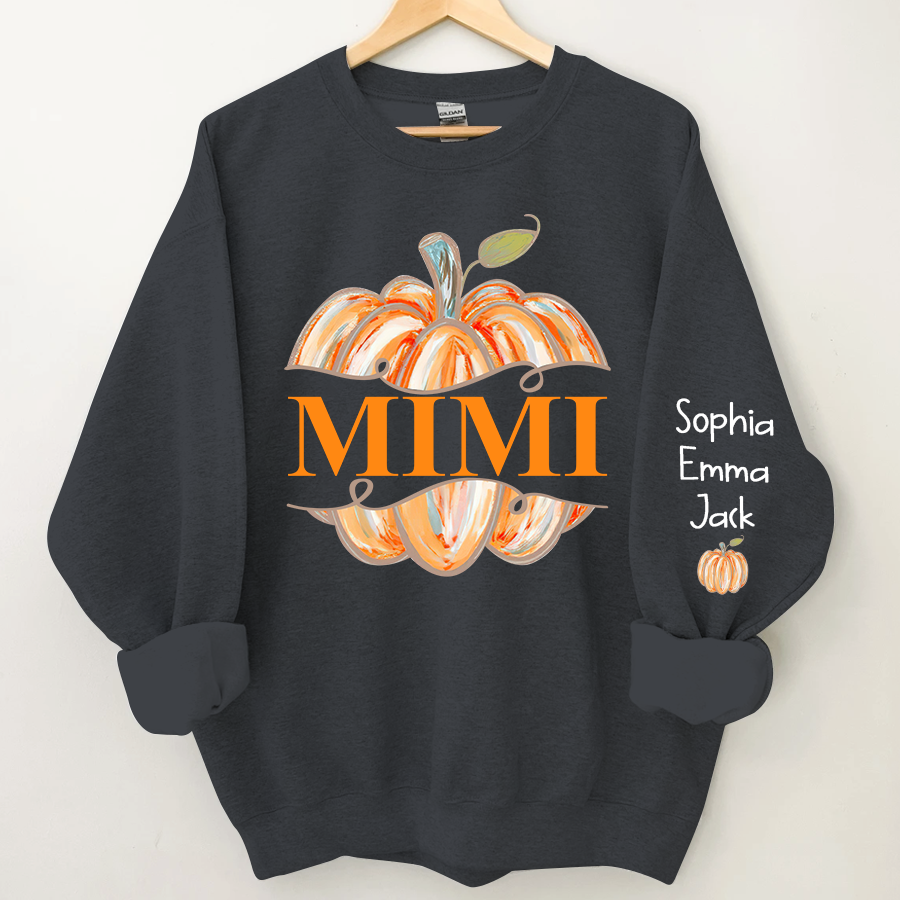 Lofaris Personalized Mimi Watercolor Pumpkin Sweatshirt