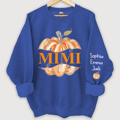 Lofaris Personalized Mimi Watercolor Pumpkin Sweatshirt