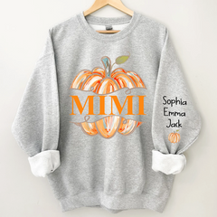 Lofaris Personalized Mimi Watercolor Pumpkin Sweatshirt