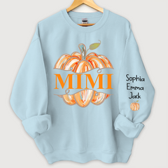 Lofaris Personalized Mimi Watercolor Pumpkin Sweatshirt