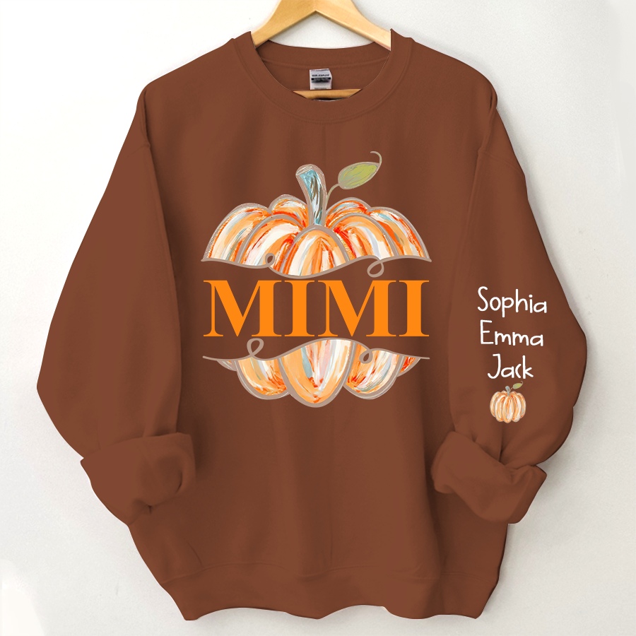Lofaris Personalized Mimi Watercolor Pumpkin Sweatshirt