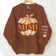 Lofaris Personalized Mimi Watercolor Pumpkin Sweatshirt