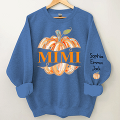 Lofaris Personalized Mimi Watercolor Pumpkin Sweatshirt