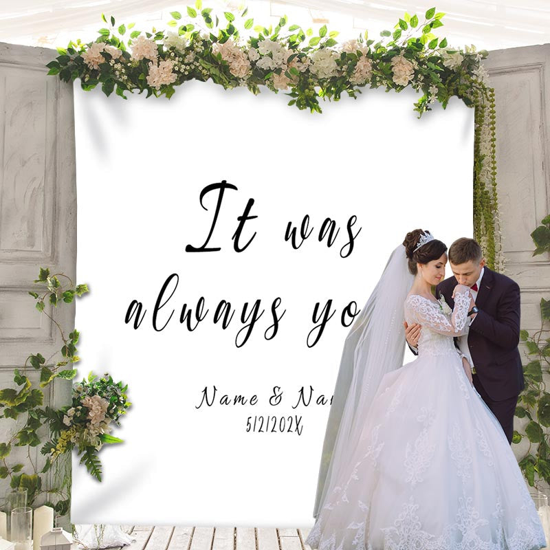 Lofaris Personalized Modern Minimalist Wedding Backdrop for Ceremony